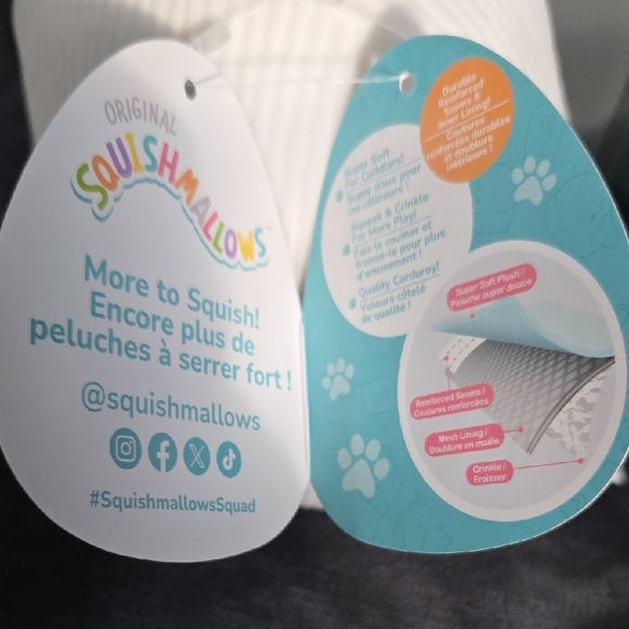 NWT Squishmallows White Dog Toy - Picture 5 of 9